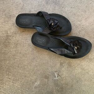 Coach Black Floral Women's Sandals | Women 6.5B